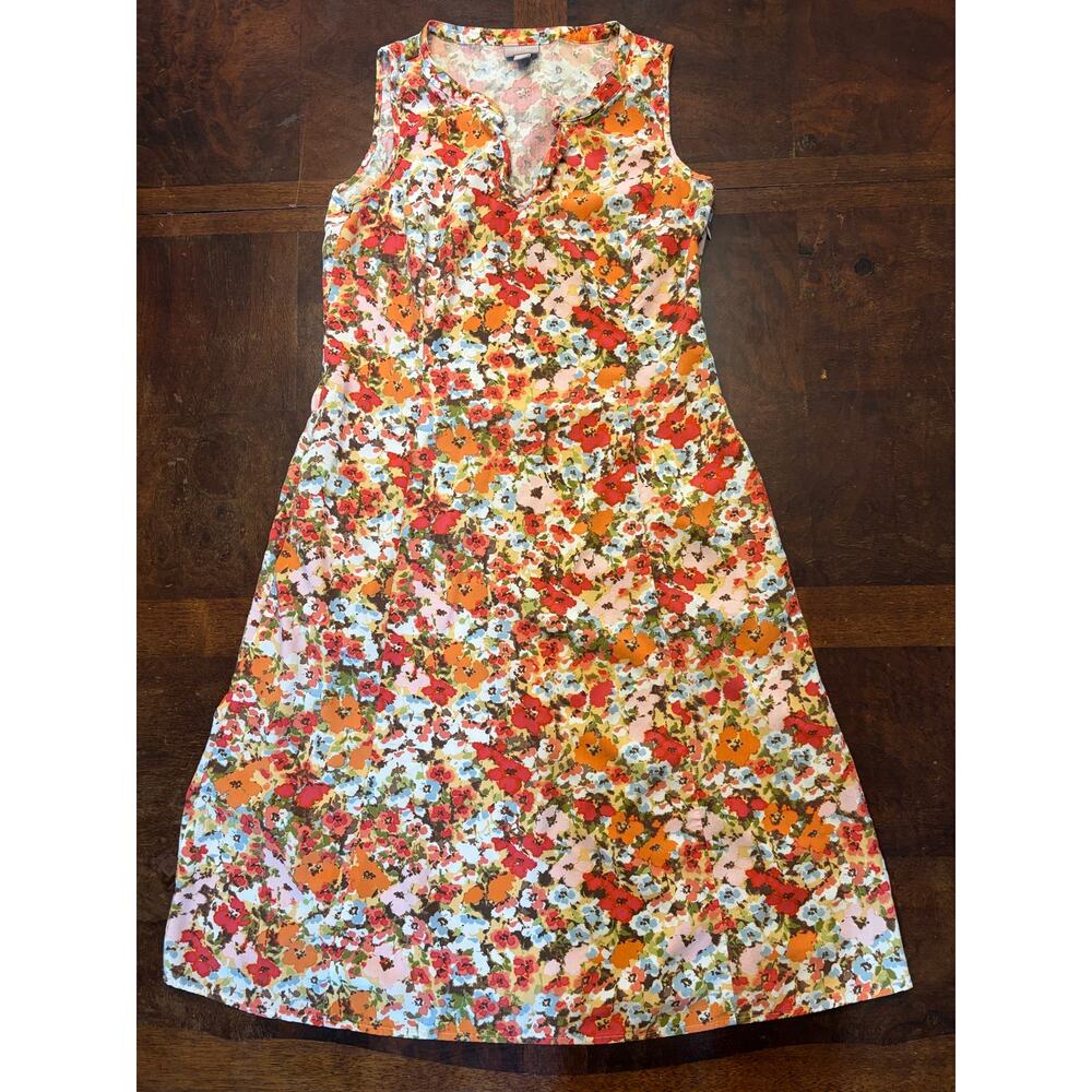 J. Jill Floral Print Rayon Sundress Size 8 Preowned Summer